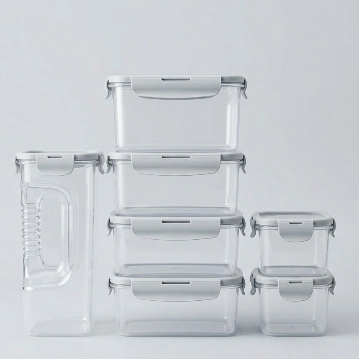 Home plastic storage containers set (6 pieces)