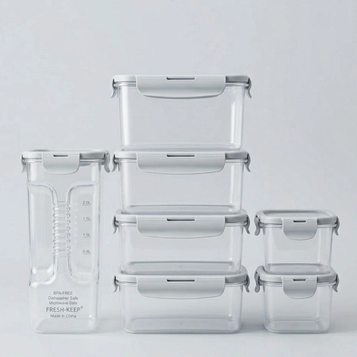 About plastic storage containers set (6 pieces)